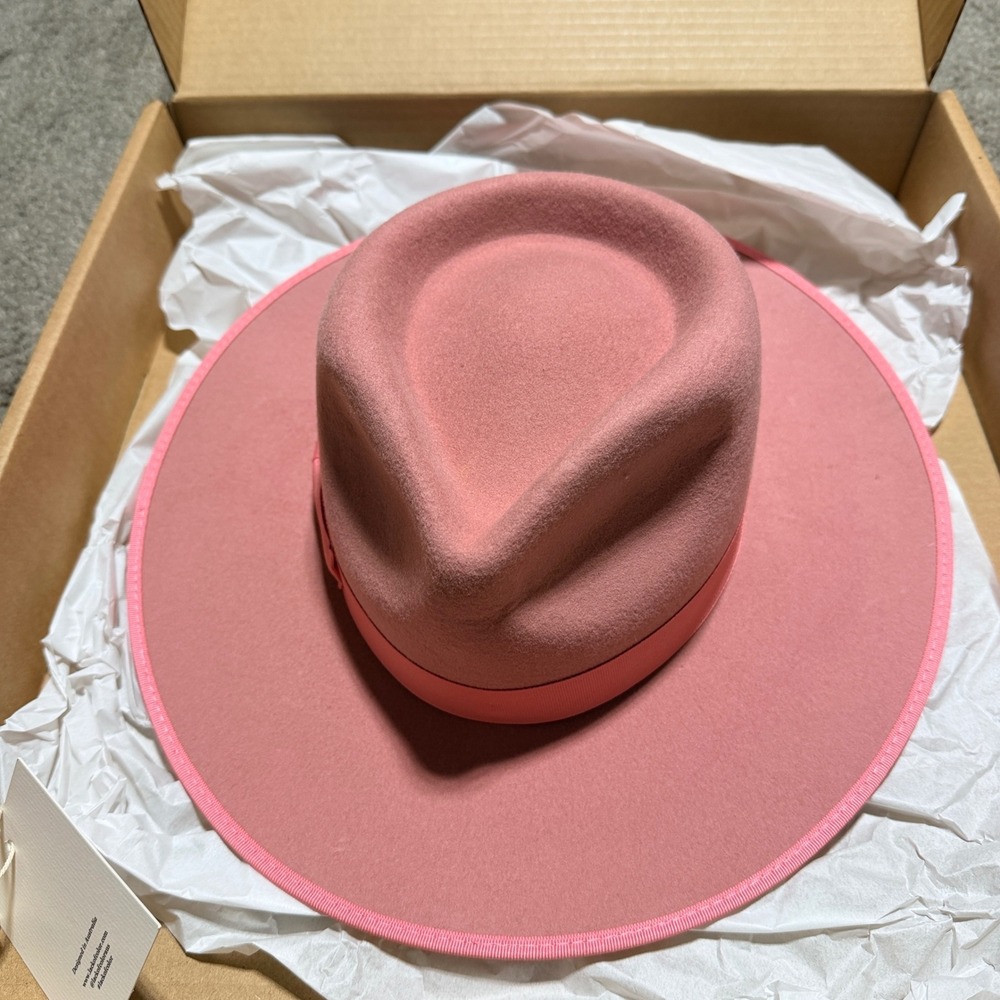 Lack of Color Kids Rose Rancher Pink Wool Fedora Hat 53cm OS ROSERANCHK0
